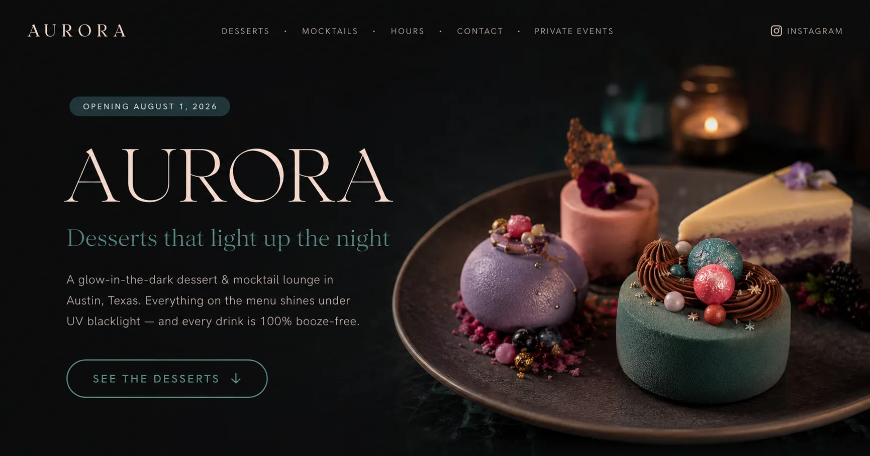Aurora's first design — calm and elegant
