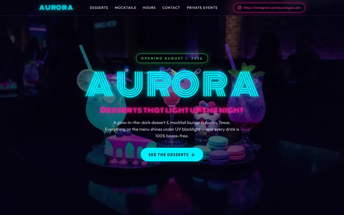 The finished website