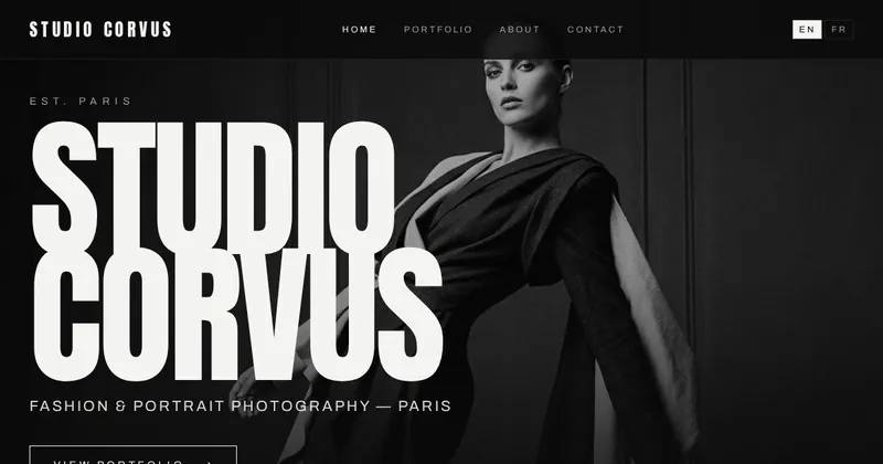 Studio Corvus website built with SiteMagic