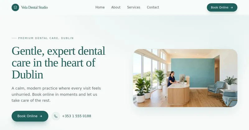 Vela Dental Studio website built with SiteMagic