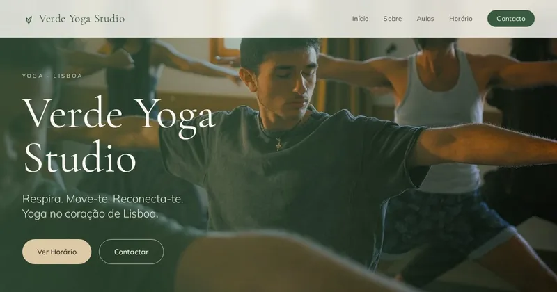 Verde Yoga website built with SiteMagic